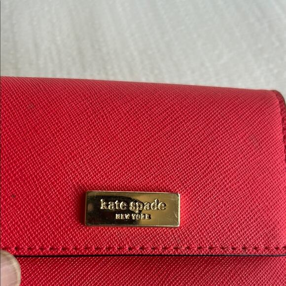 Kate Spade Petty Laurel Way Saffiano Leather Key Chain Wallet Hotchili Red - Picture 8 of 8